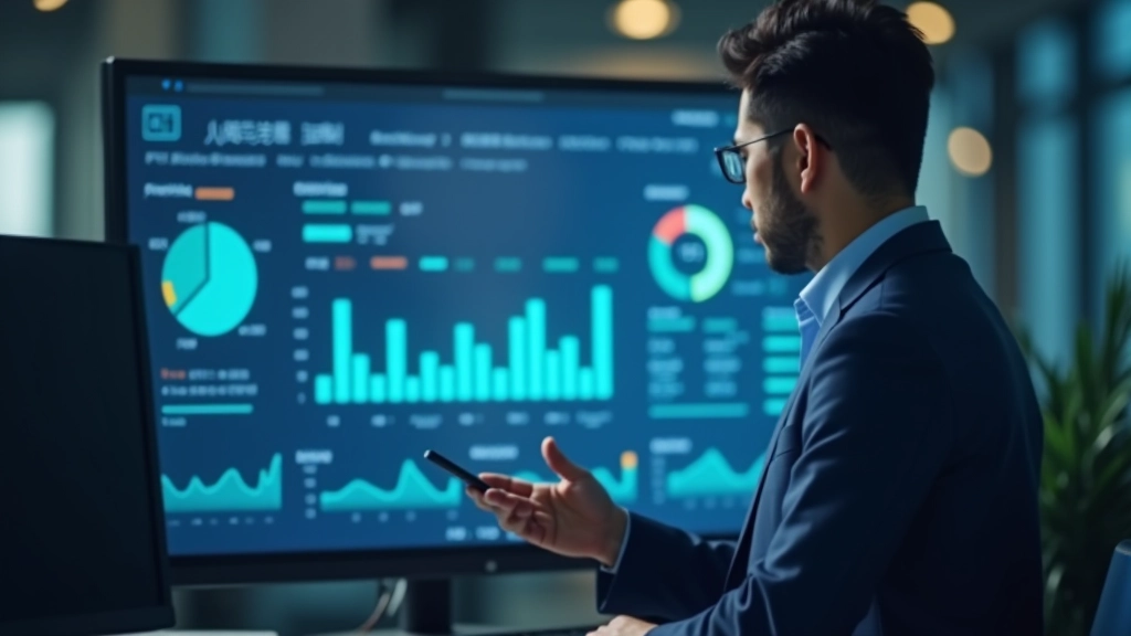 Professional reviewing performance data and metrics on computer
